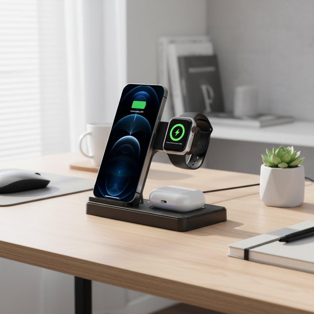 Station de charge 18 W sans fil 3-en-1
