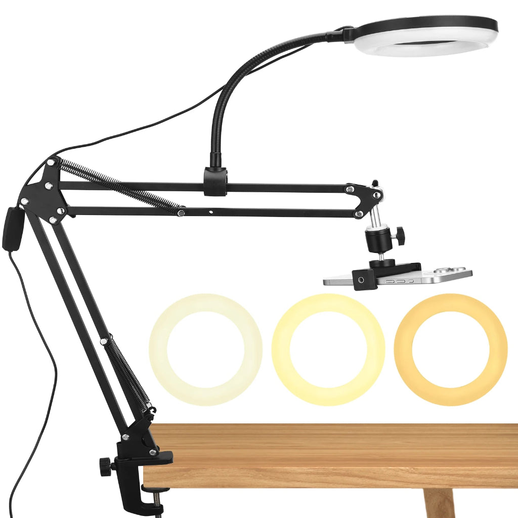 Station de création 2-en-1 : Support Articulé & Anneau LED