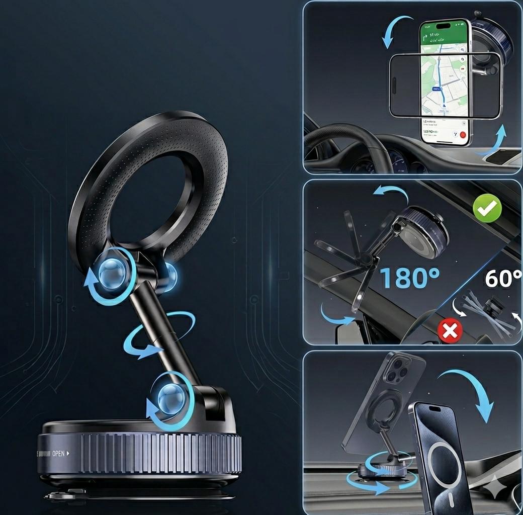 Support téléphone magnétique 360°
