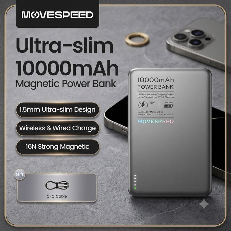 Batterie externe magnétique 10 000 mAh – charge rapide PD 20 W